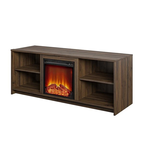 Ameriwood Home Courtland Florence Walnut TV Stand With Fan-forced Electric Fireplace For TVs Up To 65-in 6 Ameriwood Home Courtland Florence Walnut TV Stand With Fan-forced Electric Fireplace For TVs Up To 65-in - Image 4