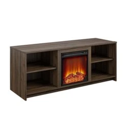 Ameriwood Home Courtland Florence Walnut TV Stand With Fan-forced Electric Fireplace For TVs Up To 65-in 9 Ameriwood Home Courtland Florence Walnut TV Stand With Fan-forced Electric Fireplace For TVs Up To 65-in -Napoleon Shop 331009186 MainImage 001 l