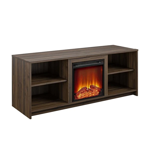 Ameriwood Home Courtland Florence Walnut TV Stand With Fan-forced Electric Fireplace For TVs Up To 65-in 5 Ameriwood Home Courtland Florence Walnut TV Stand With Fan-forced Electric Fireplace For TVs Up To 65-in - Image 3