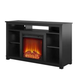 Ameriwood Home Black TV Stand With Fan-forced Electric Fireplace For TVs Up To 55-in -Napoleon Shop 331009187 AlternateImage1 l