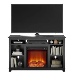 Ameriwood Home Black TV Stand With Fan-forced Electric Fireplace For TVs Up To 55-in -Napoleon Shop 331009187 MainImage 001 l