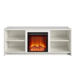Ameriwood Home Courtland White TV Stand With Fan-forced Electric Fireplace For TVs Up To 65-in -Napoleon Shop 331009188 AlternateImage2 l