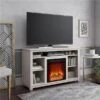 Ameriwood Home Ivory Pine TV Stand With Fan-forced Electric Fireplace For TVs Up To 55-in