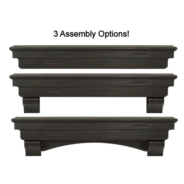 Pearl Mantels 48-in W X 12-in H X 9.5-in D Dark Roast Distressed Pine Wood Mantel Shelf 6 Pearl Mantels 48-in W X 12-in H X 9.5-in D Dark Roast Distressed Pine Wood Mantel Shelf - Image 4