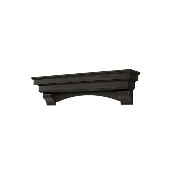 Pearl Mantels 48-in W X 12-in H X 9.5-in D Dark Roast Distressed Pine Wood Mantel Shelf 3 Pearl Mantels 48-in W X 12-in H X 9.5-in D Dark Roast Distressed Pine Wood Mantel Shelf