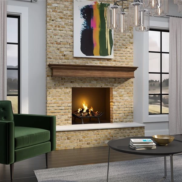 Pearl Mantels 72-in W X 9-in H X 9-in D Chestnut Distressed Pine Wood Mantel Shelf 3 Pearl Mantels 72-in W X 9-in H X 9-in D Chestnut Distressed Pine Wood Mantel Shelf - Image 2