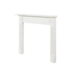 Pearl Mantels 64-in W X 52.36-in H X 7.87-in D Crisp White Pine Wood Mantel Shelf