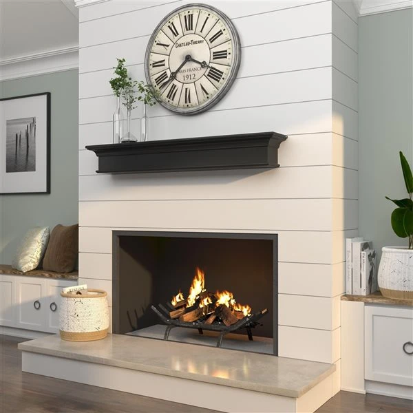 Pearl Mantels 72-in W X 8-in H X 9-in D Precision Black Pine Wood Mantel Shelf 4 Pearl Mantels 72-in W X 8-in H X 9-in D Precision Black Pine Wood Mantel Shelf - Image 2