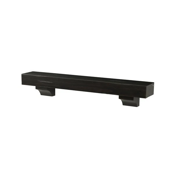 Pearl Mantels 48-in W X 10.5-in H X 9-in D Dark Roast Distressed Pine Wood Mantel Shelf 3 Pearl Mantels 48-in W X 10.5-in H X 9-in D Dark Roast Distressed Pine Wood Mantel Shelf