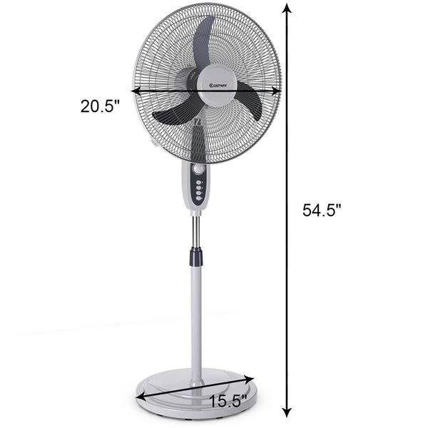 Costway 18-in 3-Speed Indoor Oscillating Fan 5 Costway 18-in 3-Speed Indoor Oscillating Fan - Image 3