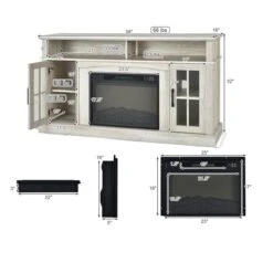 Costway 56-in W Off-White Engineered Wood Fan-Forced Electric Fireplace 9 Costway 56-in W Off-White Engineered Wood Fan-Forced Electric Fireplace -Napoleon Shop 331060030 AlternateImage1 l