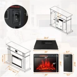 Costway 28-in W Black Metal Freestanding And Recessed Infrared Quartz Electric Fireplace 11 Costway 28-in W Black Metal Freestanding And Recessed Infrared Quartz Electric Fireplace -Napoleon Shop 331060078 AlternateImage1 l