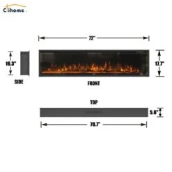 Clihome 72-in Black Fan-Forced Electric Fireplace With Remote Control -Napoleon Shop 331063210 AlternateImage3 l