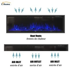 Clihome 60-in Black Fan-Forced Electric Fireplace With Remote Control -Napoleon Shop 331063213 AlternateImage2 l
