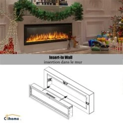 Clihome 60-in Black Fan-Forced Electric Fireplace With Remote Control -Napoleon Shop 331063213 AlternateImage4 l