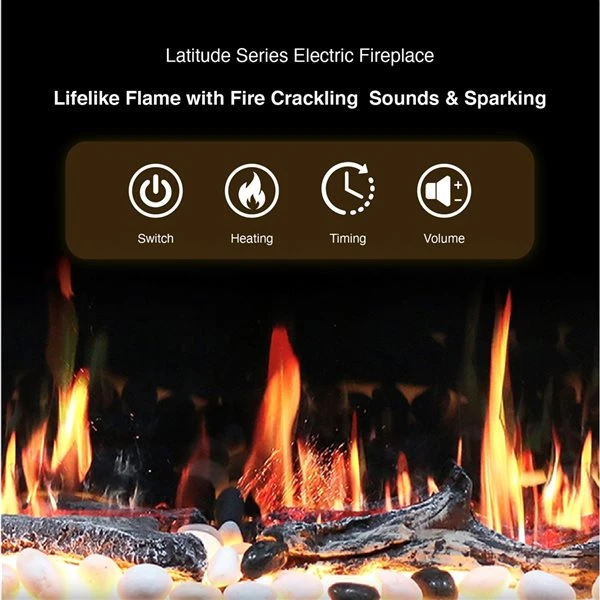 Litedeer Homes Gloria II 48-in W Silver White Fan-Forced Electric Fireplace 4 Litedeer Homes Gloria II 48-in W Silver White Fan-Forced Electric Fireplace - Image 2