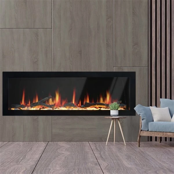 Litedeer Homes Gloria II 58-in W Silver White Fan-Forced Electric Fireplace 3 Litedeer Homes Gloria II 58-in W Silver White Fan-Forced Electric Fireplace