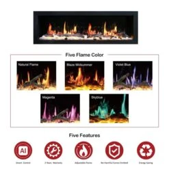 Litedeer Homes Gloria II 58-in W Silver White Fan-Forced Electric Fireplace 9 Litedeer Homes Gloria II 58-in W Silver White Fan-Forced Electric Fireplace -Napoleon Shop 331063535 AlternateImage2 l