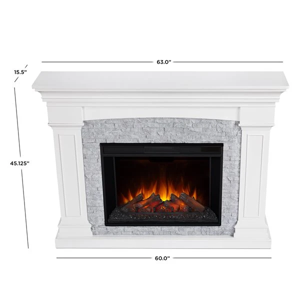 Real Flame Deland Grand 63-in Infrared Electric Fireplace In White 4 Real Flame Deland Grand 63-in Infrared Electric Fireplace In White - Image 2