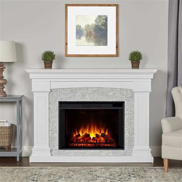 Real Flame Deland Grand 63-in Infrared Electric Fireplace In White 7 Real Flame Deland Grand 63-in Infrared Electric Fireplace In White - Image 5