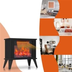 Costway 14-in Black Infrared Quartz Electric Fireplace -Napoleon Shop 331065395 AlternateImage4 l
