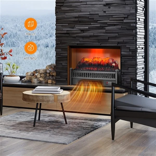 Costway 23-in W 4777-BTU Black Electric Fireplace Log Set Heater With Remote Control 3 Costway 23-in W 4777-BTU Black Electric Fireplace Log Set Heater With Remote Control