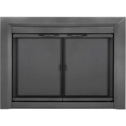 Pleasant Hearth Carlisle 36-in To 43-in X 25-1/2-in To 32-1/2-in Tempered Glass Fireplace Doors In Gunmetal -Napoleon Shop 331066921 MainImage 001 l