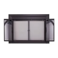 Pleasant Hearth Collin 30-in To 37-in X 25-1/2-in To 32-1/2-in Bifold Tempered Glass Fireplace Doors In Black 8 Pleasant Hearth Collin 30-in To 37-in X 25-1/2-in To 32-1/2-in Bifold Tempered Glass Fireplace Doors In Black -Napoleon Shop 331066923 AlternateImage1 l