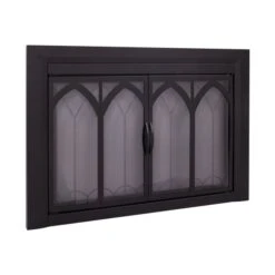 Pleasant Hearth Collin 30-in To 37-in X 25-1/2-in To 32-1/2-in Bifold Tempered Glass Fireplace Doors In Black 9 Pleasant Hearth Collin 30-in To 37-in X 25-1/2-in To 32-1/2-in Bifold Tempered Glass Fireplace Doors In Black -Napoleon Shop 331066923 AlternateImage3 l