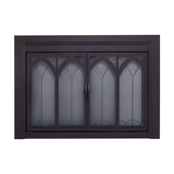 Pleasant Hearth Collin 30-in To 37-in X 25-1/2-in To 32-1/2-in Bifold Tempered Glass Fireplace Doors In Black 6 Pleasant Hearth Collin 30-in To 37-in X 25-1/2-in To 32-1/2-in Bifold Tempered Glass Fireplace Doors In Black - Image 4