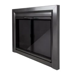 Pleasant Hearth Carlisle 30-in To 37-in X 25-1/2-in To 32-1/2-in Tempered Glass Fireplace Doors In Gunmetal -Napoleon Shop 331066924 AlternateImage3 l