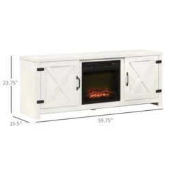HomCom 59.75-in White Infrared Quartz Electric Fireplace -Napoleon Shop 331067622 AlternateImage2 l
