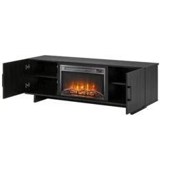 Ameriwood Home 60-in Black Oak Fan-forced Electric Fireplace For TV's Up To 60-in 10 Ameriwood Home 60-in Black Oak Fan-forced Electric Fireplace For TV's Up To 60-in -Napoleon Shop 331068382 AlternateImage1 l