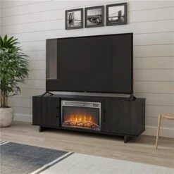 Ameriwood Home 60-in Black Oak Fan-forced Electric Fireplace For TV's Up To 60-in 8 Ameriwood Home 60-in Black Oak Fan-forced Electric Fireplace For TV's Up To 60-in -Napoleon Shop 331068382 AlternateImage4 l