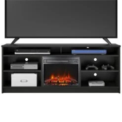 Ameriwood Home 58-in Black Oak Fan-forced Electric Fireplace For TV's Up To 65-in -Napoleon Shop 331068387 AlternateImage1 l