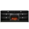 Ameriwood Home 58-in Black Oak Fan-forced Electric Fireplace For TV's Up To 65-in