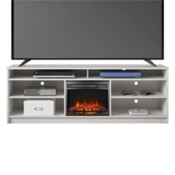 Ameriwood Home 67-in Ivory Oak Fan-forced Electric Fireplace For TV's Up To 75-in -Napoleon Shop 331068435 AlternateImage1 l
