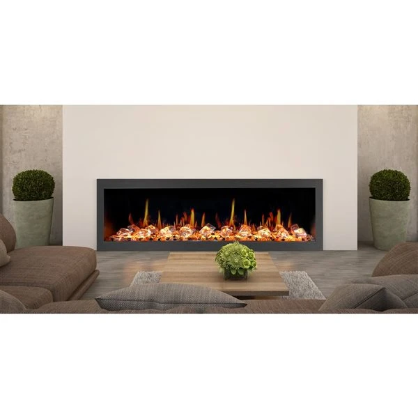 Litedeer Homes Latitude II 58-in Black Recess Wall Electric Fireplace 4 Litedeer Homes Latitude II 58-in Black Recess Wall Electric Fireplace - Image 2