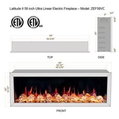 Litedeer Homes Latitude II 58-in Black Recess Wall Electric Fireplace 7 Litedeer Homes Latitude II 58-in Black Recess Wall Electric Fireplace -Napoleon Shop 332004637 AlternateImage2 l