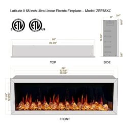 Litedeer Homes Latitude II 68-in Black Recess Wall Electric Fireplace 10 Litedeer Homes Latitude II 68-in Black Recess Wall Electric Fireplace -Napoleon Shop 332004646 AlternateImage4 l