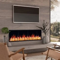 Litedeer Homes Latitude 55-in Smart Linear Black Electric Fireplace With Wi-Fi -Napoleon Shop 332004647 AlternateImage1 l