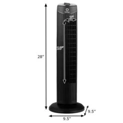 Costway Fantask Oscillating Tower Fan 3 Wind Speed Quiet Cooling 35W Black 28-in