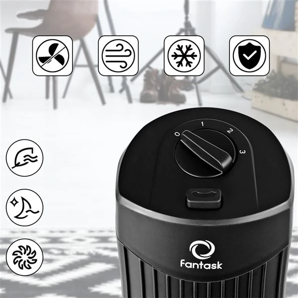 Costway Fantask Oscillating Tower Fan 3 Wind Speed Quiet Cooling 35W Black 28-in 5 Costway Fantask Oscillating Tower Fan 3 Wind Speed Quiet Cooling 35W Black 28-in - Image 3