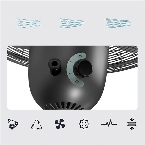 Costway Metal Oscillating Pedestal Fan 3 Wind Speed Height Adjust Black 18-in 4 Costway Metal Oscillating Pedestal Fan 3 Wind Speed Height Adjust Black 18-in - Image 2