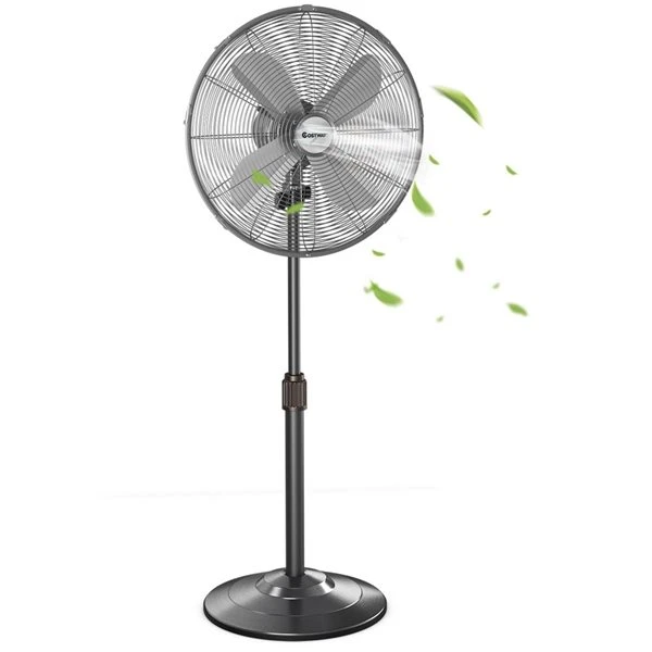 Costway Metal Oscillating Pedestal Fan 3 Wind Speed Height Adjust Black 18-in 5 Costway Metal Oscillating Pedestal Fan 3 Wind Speed Height Adjust Black 18-in - Image 3