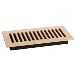 Legacy Unfinished Slimline Hardwood Vent Floor Register - Top Mount - Natural Oak - 4-in W X 10-in L