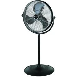 Utilitech Steel Pedestal Fan - 20-in - 3-Speed - Black And Silver