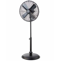 Utilitech 16-in - 3-Speeds Indoor Black Pedestal Fan