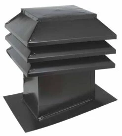 Ventilation Maximum Vmax-303 Sloped Roof Vent - Galvanized Steel - Black - 12-in W X 12-in L