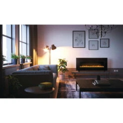 Napoleon Harsten 72-in Black Electric Wall Mount Fireplace With Bluetooth Speakers